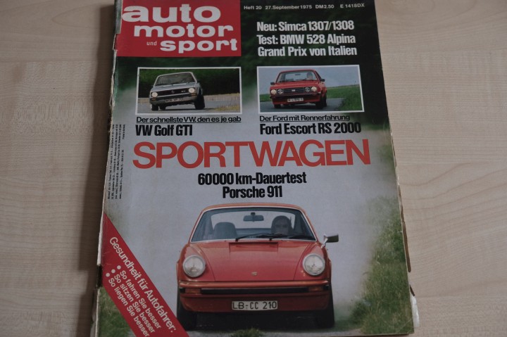 Deckblatt Auto Motor und Sport (20/1975)